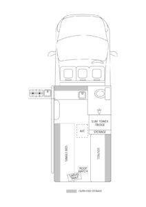 LDV Single bed campervan layout