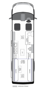 North South Camperavn Layout Queen Bed