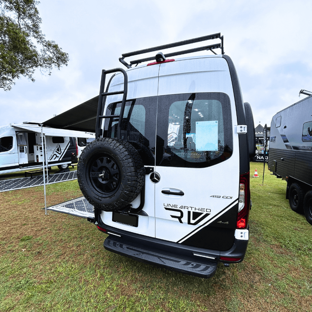 Rear Ladder with Spare Tyre Holder on Merc Sprinter