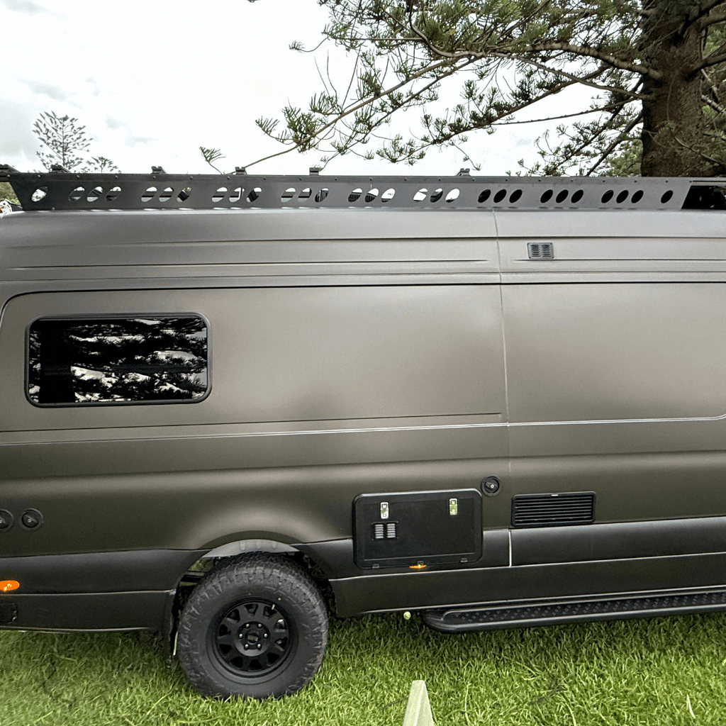 Custom roof rack on Mercedes Sprinter