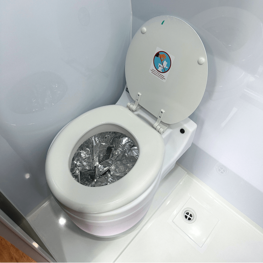 Dry Flush Toilet in Campervan