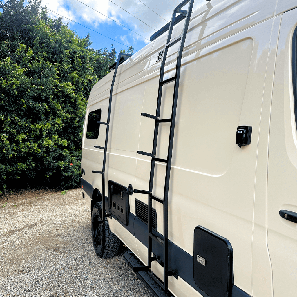 surf rack & side ladder on campervan
